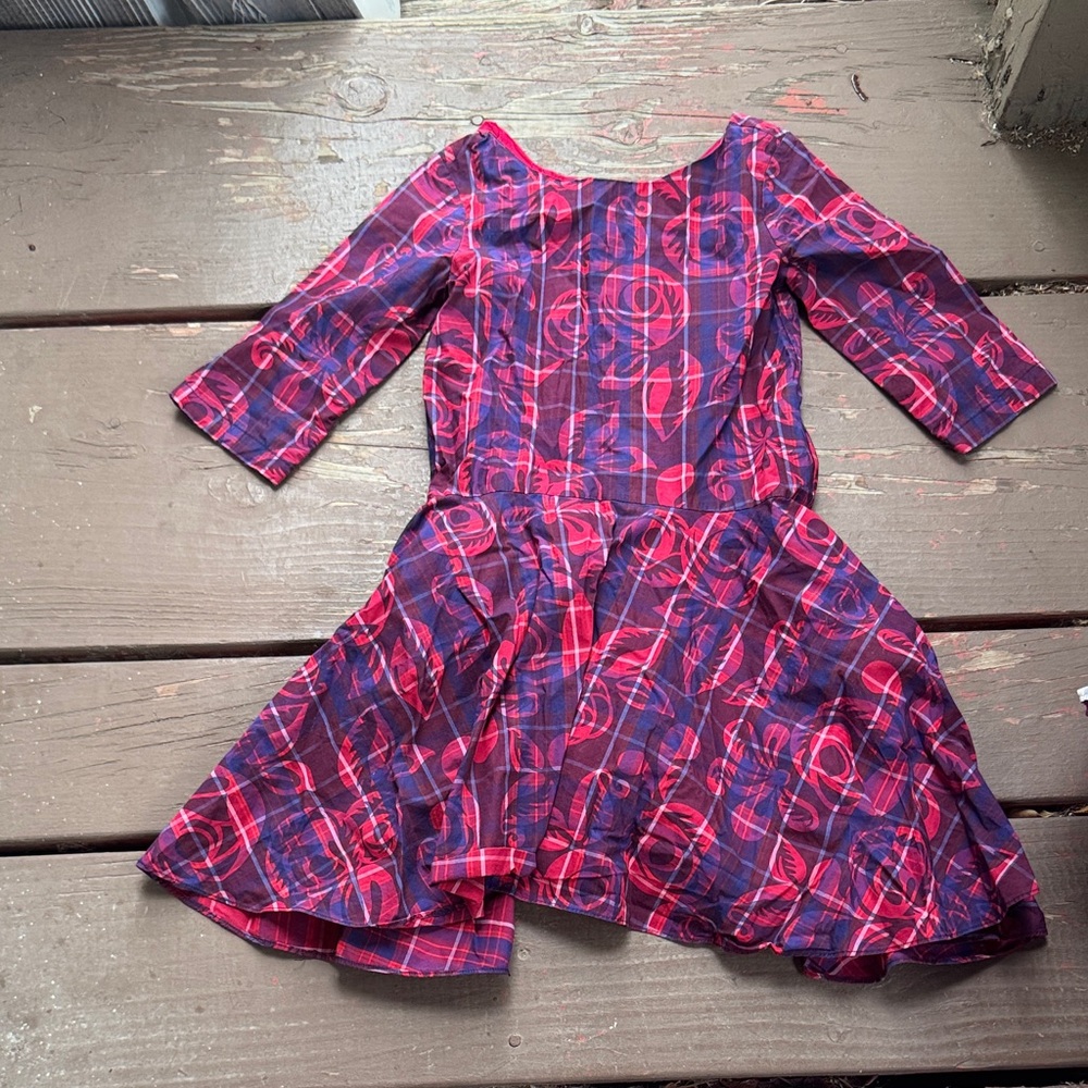 Tea Collection Kids Dress in Pink and Purple Plaid